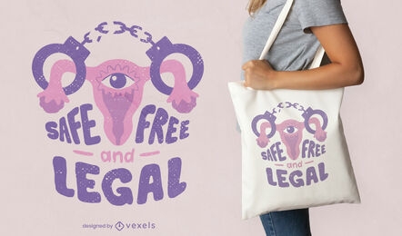 Diseño de bolso de mano con cita de aborto de útero