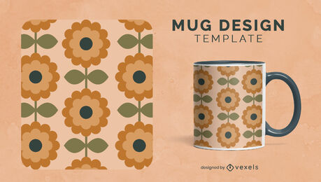 Sunflowers pattern mug design