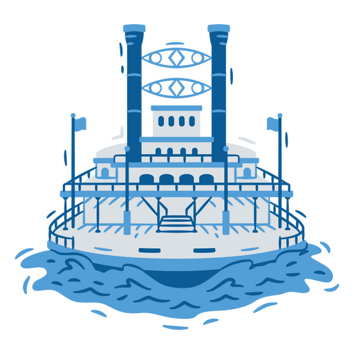 Imagem de barco azul brilhante com uma aparência impressionante Desenho PNG