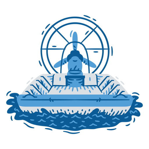 Stunning blue boat illustration that stands out PNG Design