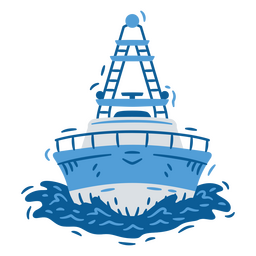 Impresionante imagen de barco azul con una apariencia cautivadora Diseño PNG