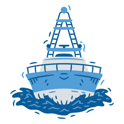 Impresionante imagen de barco azul con una apariencia cautivadora Diseño PNG