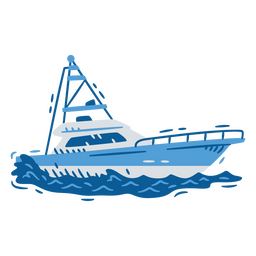 Artistic blue boat design with a striking look PNG Design