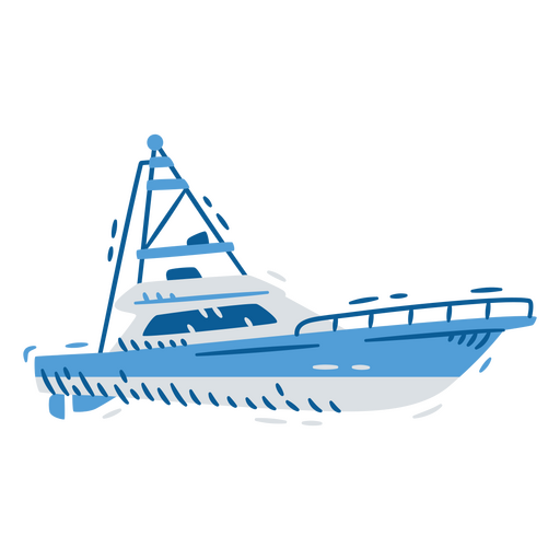 Gr?fico de barco azul com um design moderno Desenho PNG