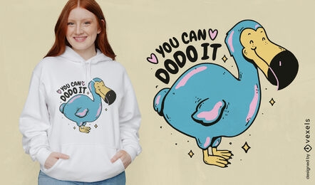 Lindo diseño de camiseta de pájaro dodo