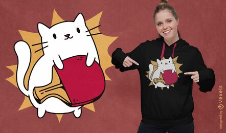 Table tennis cat t-shirt design