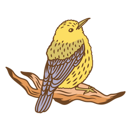Birds color stroke gold finch PNG Design