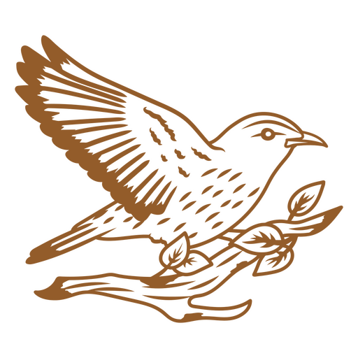 Imagem de traçado de pássaro ornamentado Desenho PNG