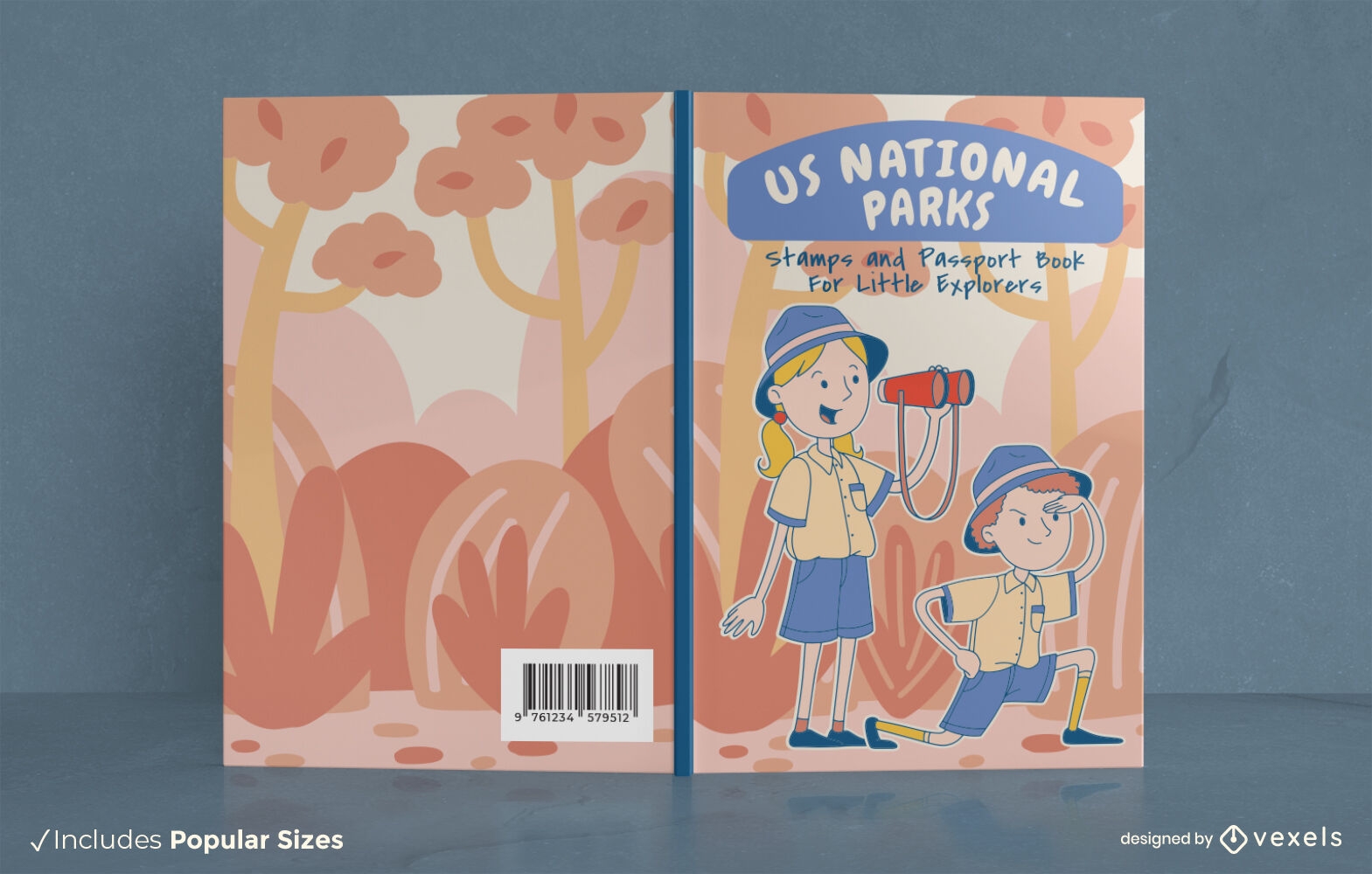 Design de capa de livro de exploradores de parques nacionais dos EUA
