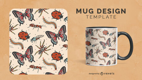 Insects and animals nature mug design
