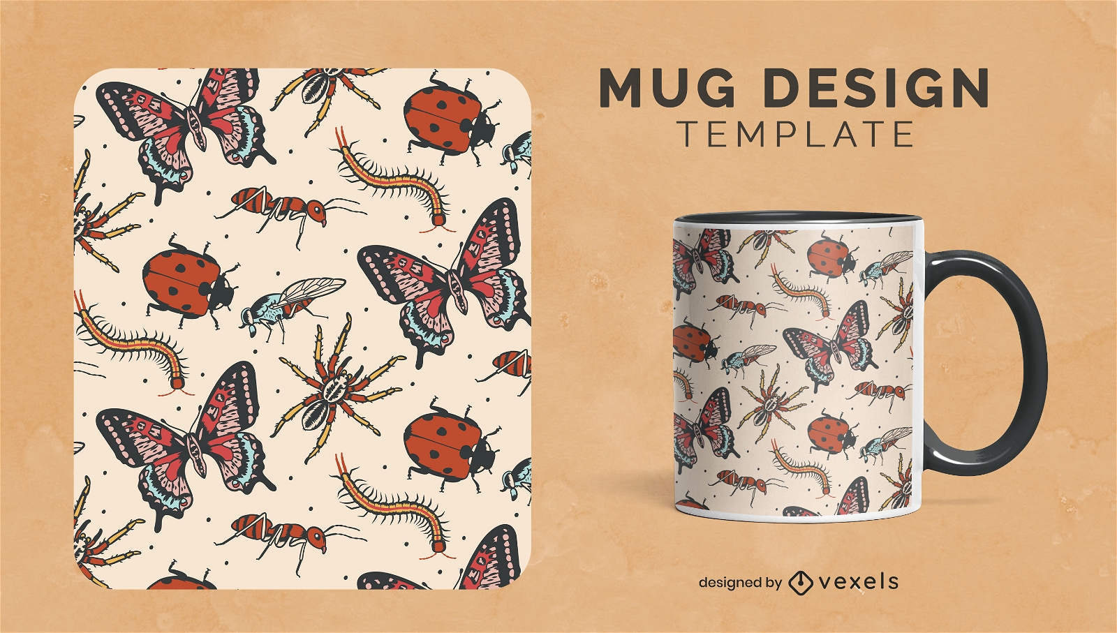 Insects and animals nature mug design