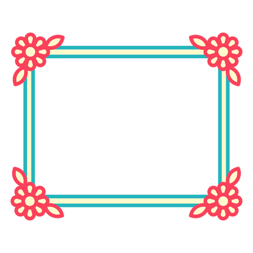 adornos de marco floral Diseño PNG