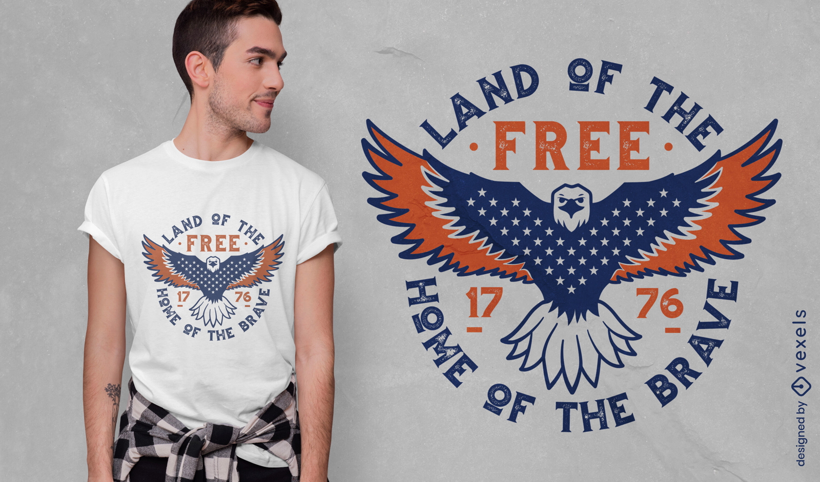 Diseño de camiseta voladora de pájaro águila de EE. UU.