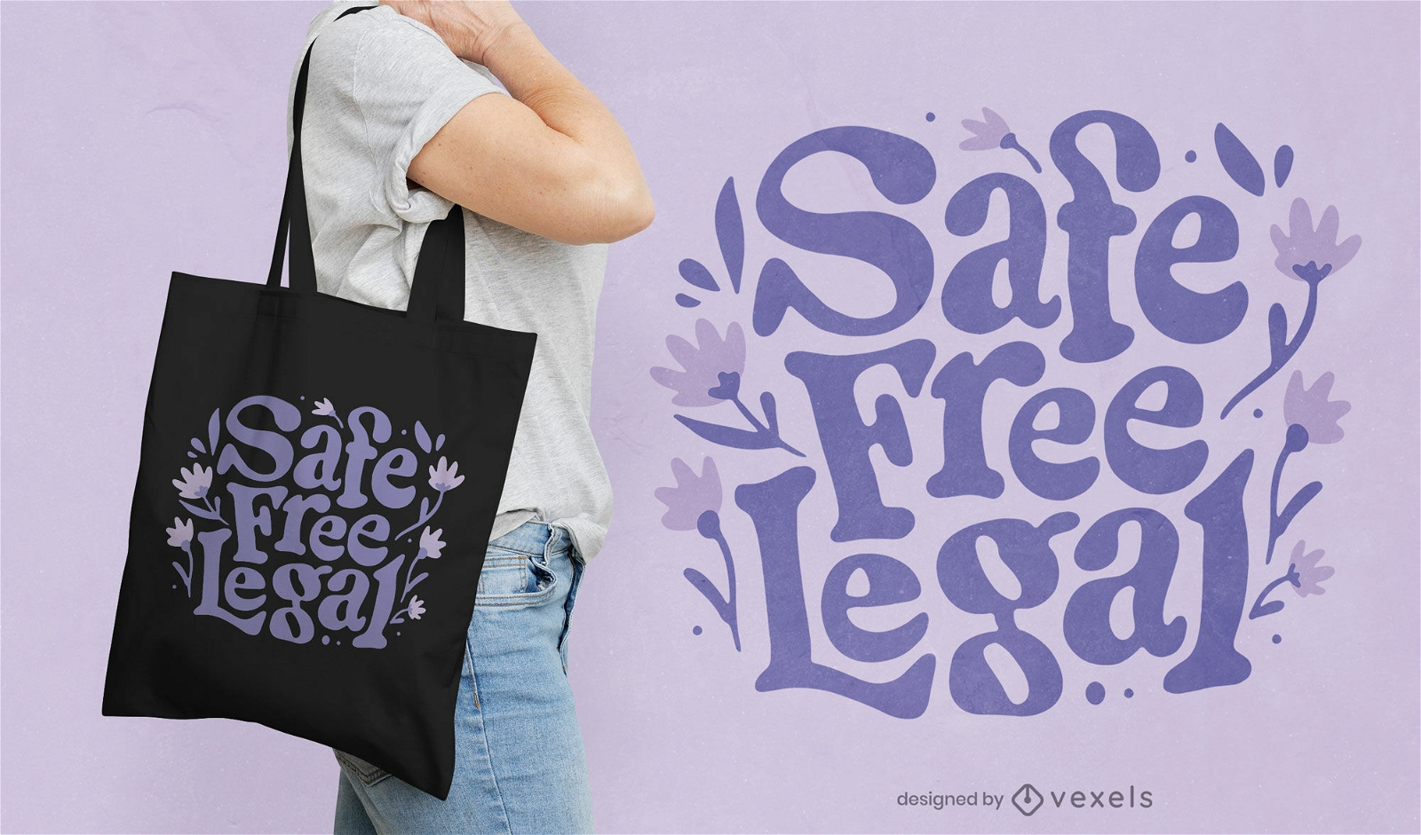 Abortion feminist lettering tote bag design