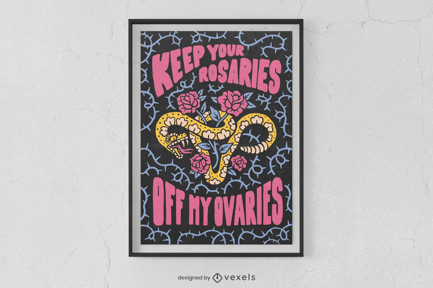 Uterus feminist quote poster design