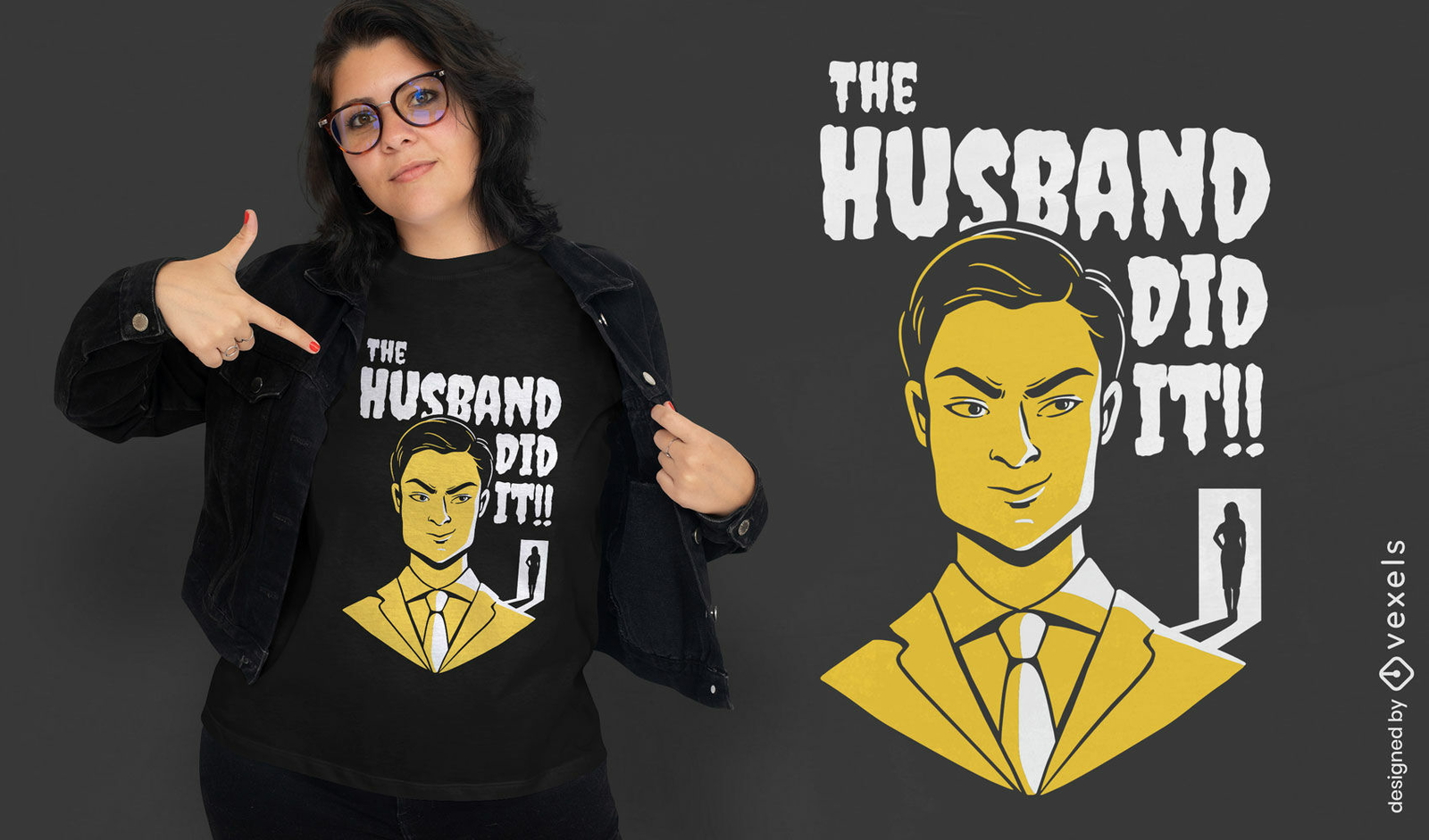 Design de camiseta de citação de marido de crime verdadeiro