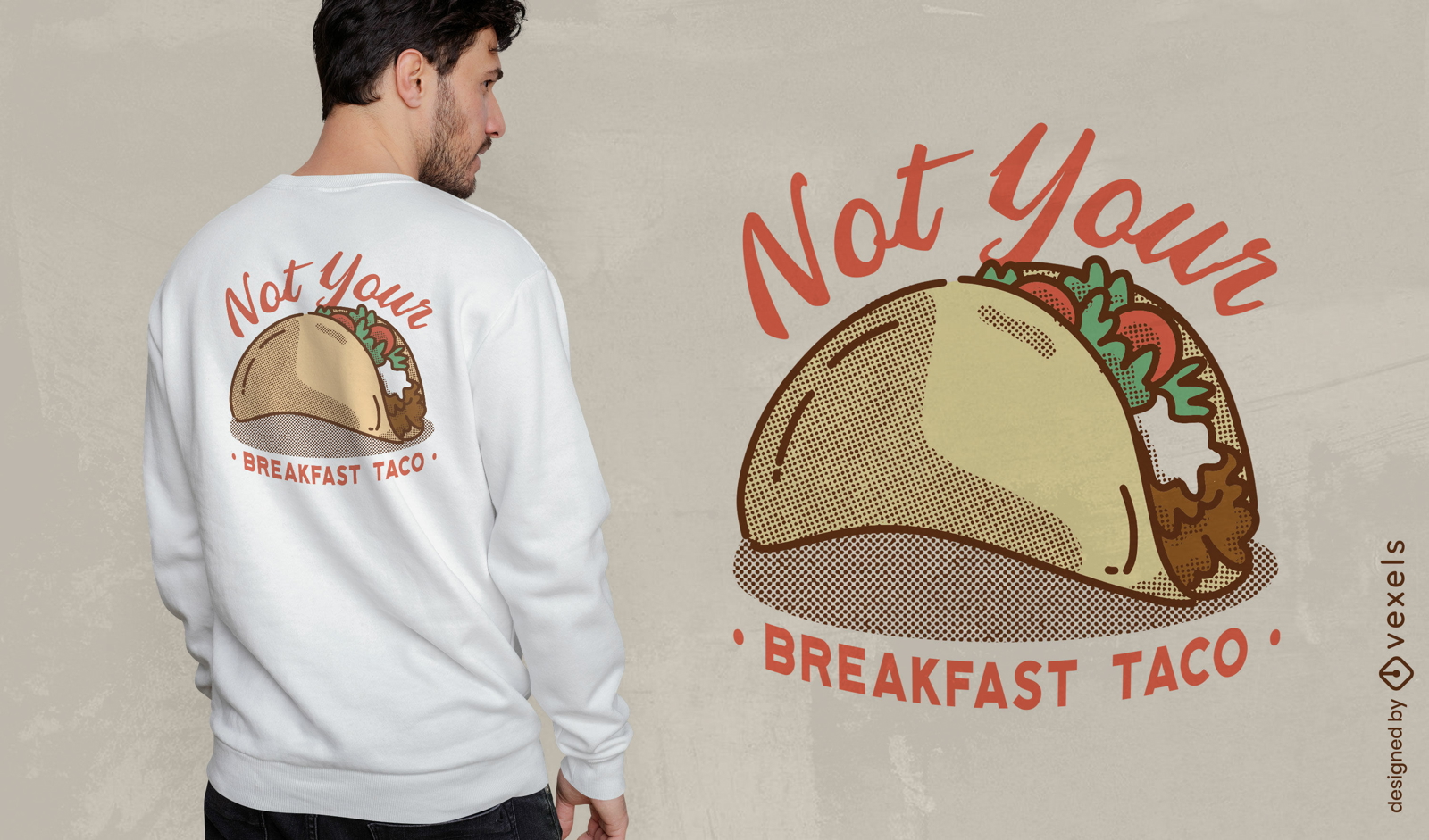 Design de camiseta com citação de taco mexicano
