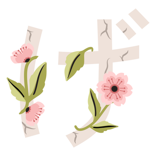 Letras de sakura de inspiração japonesa Desenho PNG