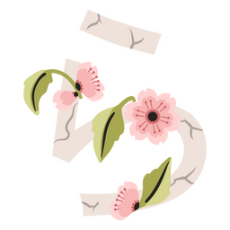 Sakura calligraphy collection PNG Design