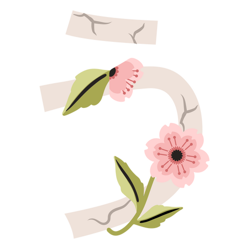 Soft and sweet sakura alphabet PNG Design