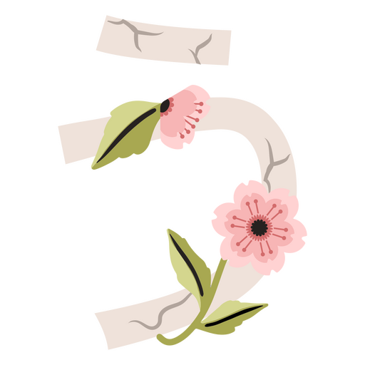 Weiches und süßes Sakura-Alphabet PNG-Design