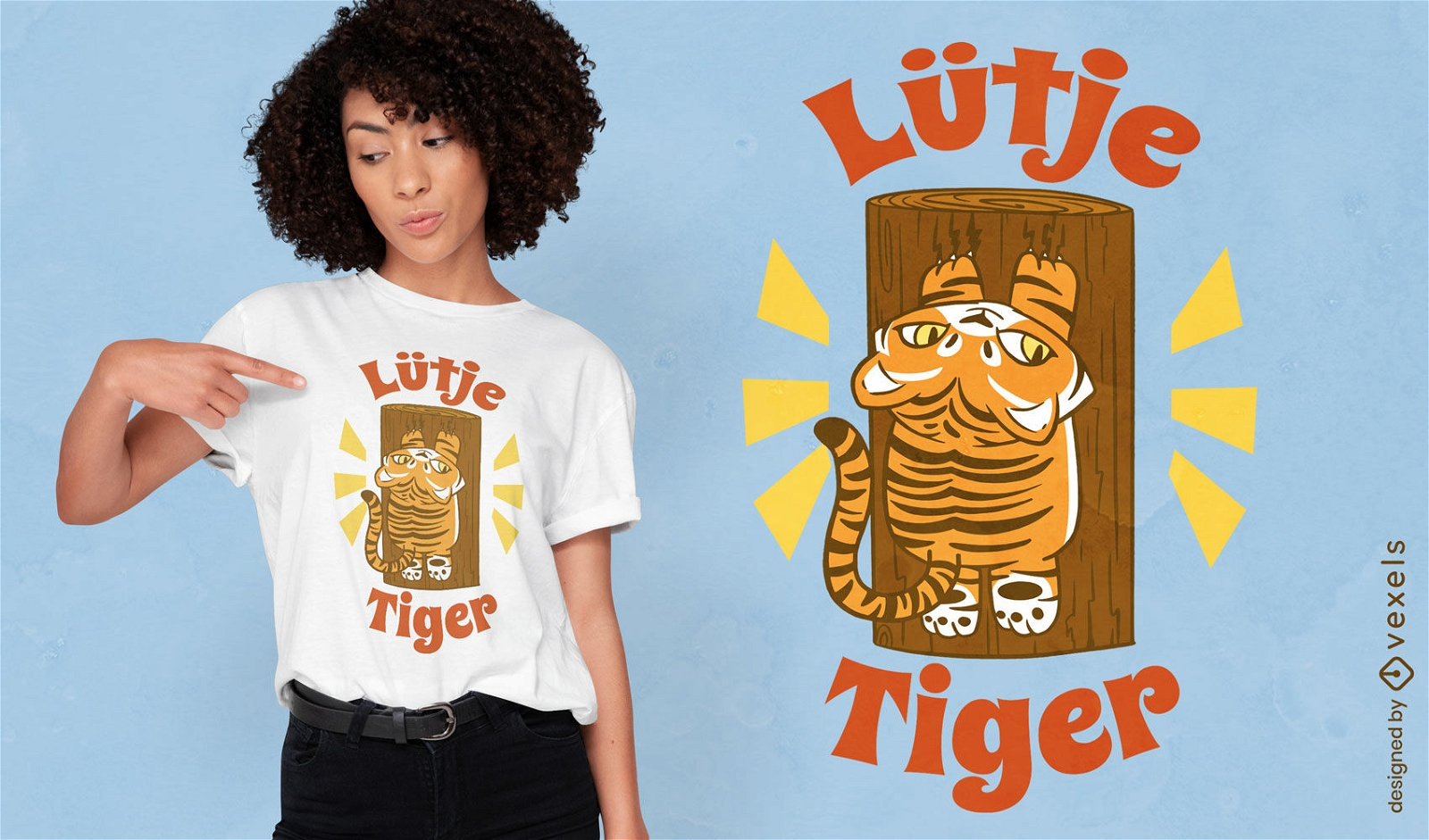 Design de camiseta de pequeno tigre fofo