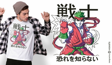 Martial Arts fighter character t-shirt design