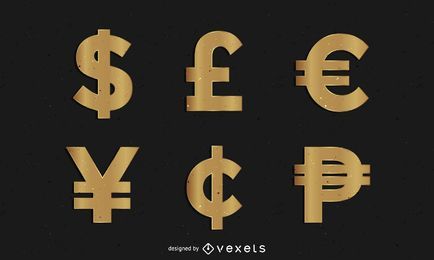 Símbolos de oro de dinero Símbolos de oro de dinero