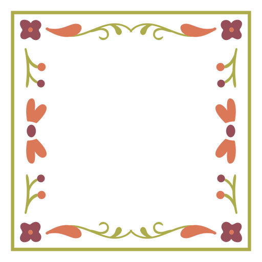 Geometrische und florale Linienrahmen PNG-Design