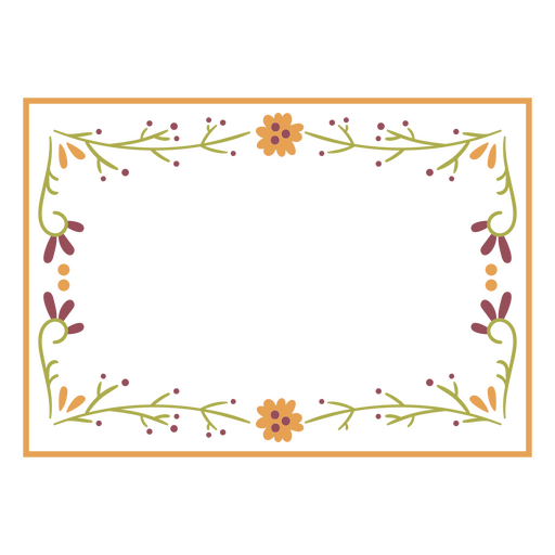 Nature motifs frame borders PNG Design