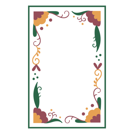 Nature motifs frame embellishments PNG Design