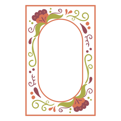 Frame with flowers and swirls