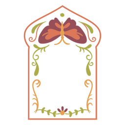 Butterfly floral colorful frame PNG Design