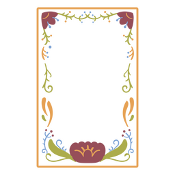 Rectangular frame with colorful flowers PNG Design
