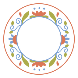 Kreisrahmen mit bunten Blumen PNG-Design