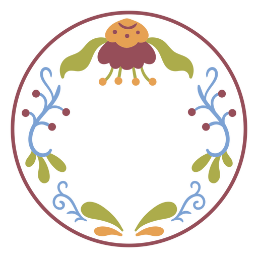 Kreisrahmen mit bunten Blumen PNG-Design