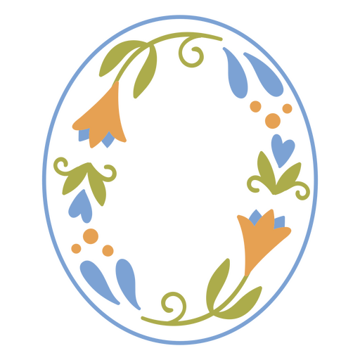 Oval wreath floral decoration PNG Design