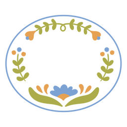 Oval frame with flower decorations PNG Design Transparent PNG