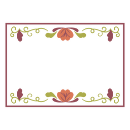 Moldura delicada com flores Desenho PNG