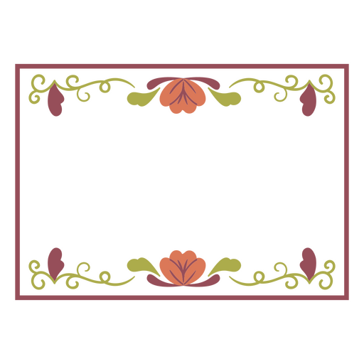 Moldura delicada com flores Desenho PNG