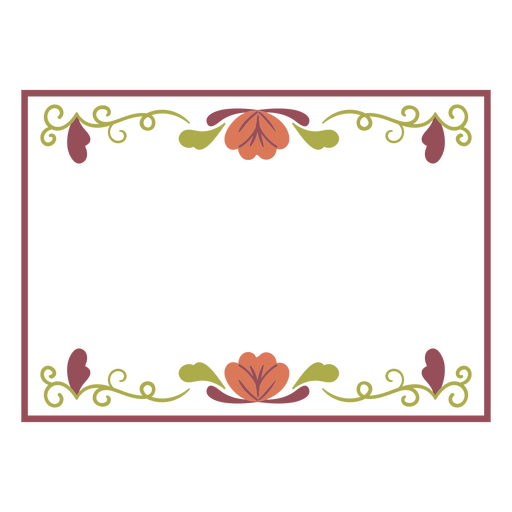 Zarter Rahmen mit Blumen PNG-Design