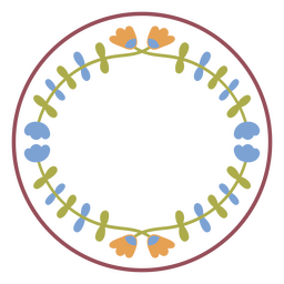 Marco de círculo colorido con flores Diseño PNG Transparent PNG