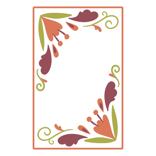 Colored frame with corner flowers PNG Design