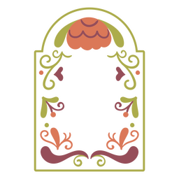 Colored floral frame PNG Design Transparent PNG