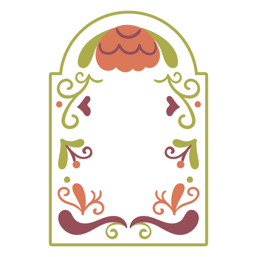 Colored floral frame PNG Design