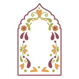 Colorful frame with flowers PNG Design Transparent PNG