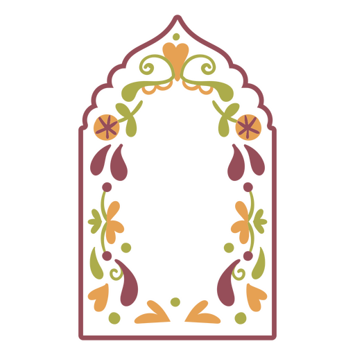 Bunter Rahmen mit Blumen PNG-Design