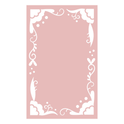 Pink rectangle with floral decorations PNG Design