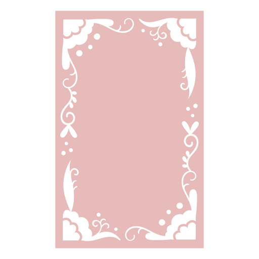 Retângulo rosa com decorações florais Desenho PNG