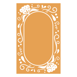 Oval orange frame with floral details PNG Design Transparent PNG
